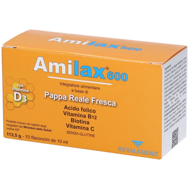 Amilax 600 10 Flaconcini - Integratore per Energia e Difese Immunitarie