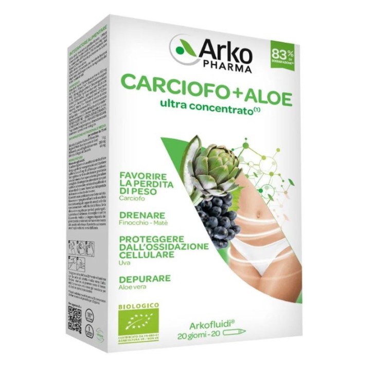 Arkofluidi Carciofo + Aloe Vera 20 Flaconcini - Integratore Depurativo