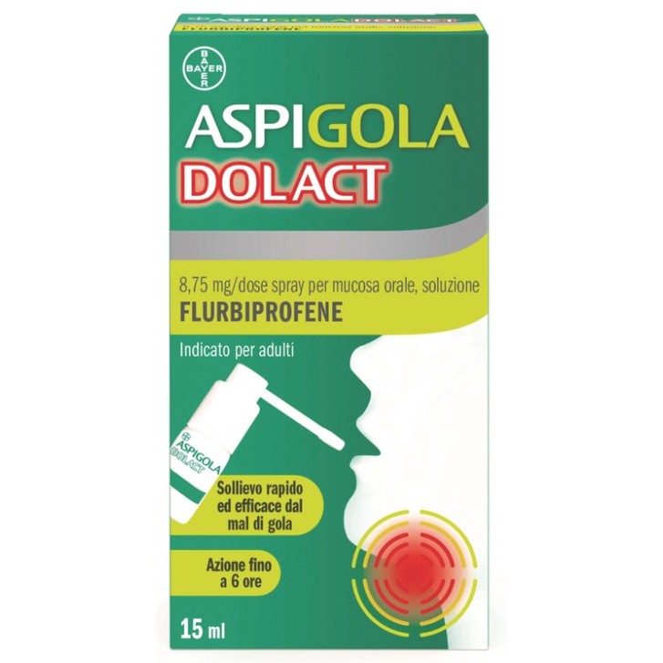 AspiGola Dolact Spray Fluibuprofene Mal di Gola 15 ml