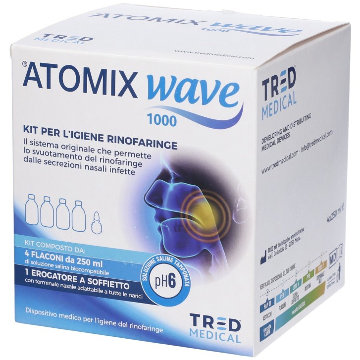 Atomix Wave Kit Igiene Rinofaringe 4x250ml