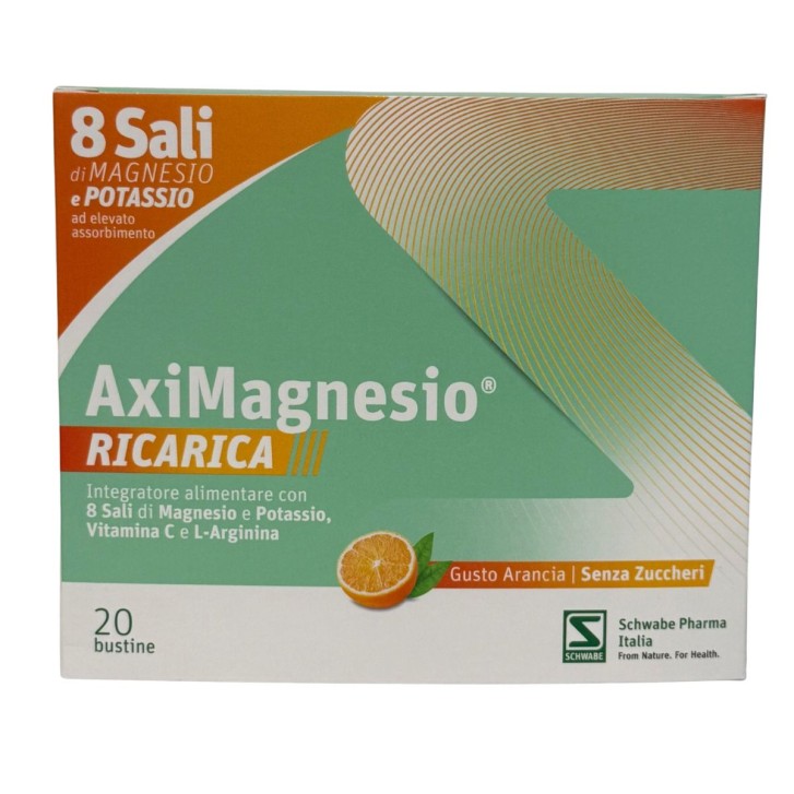 Aximagnesio Ricarica Arancia 20 bustine - Integratore Magnesio e Potassio