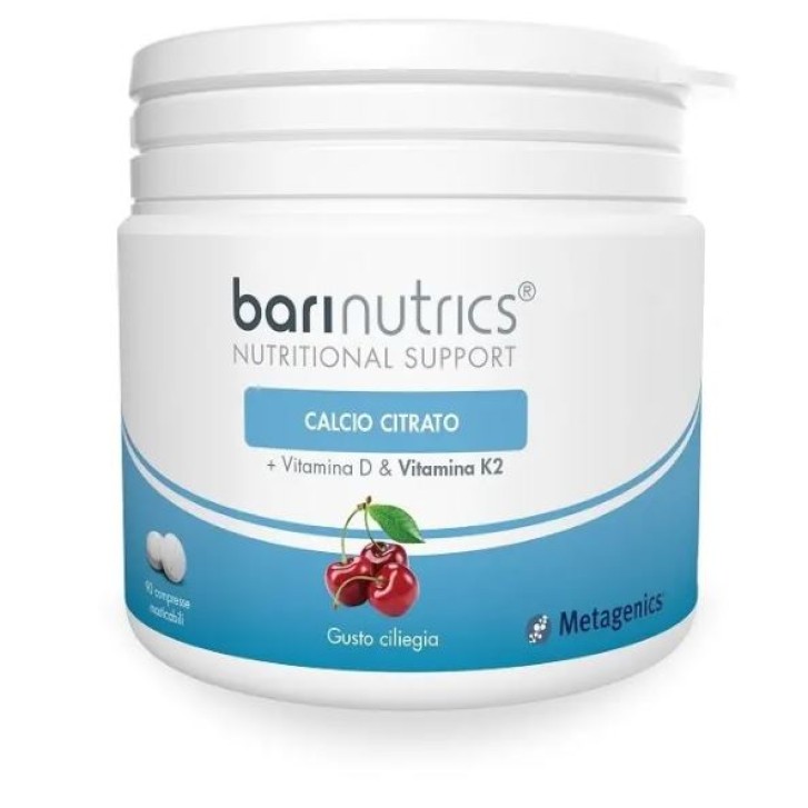 Barinutrics Calcio e Vitamina K2 gusto ciliegia 90 compresse - Integratore Alimentare