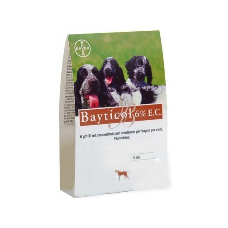 Bayer Bayticol 6% E.C. Antiparassitario Liquido per Cani 5 ml