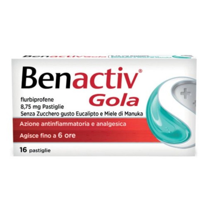 Benactiv Gola Flurbiprofene 16 Pastiglie Eucalipto e Miele