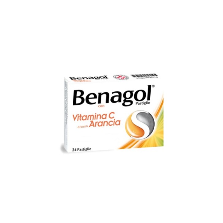 Benagol Pastiglie Vitamina C Gusto Arancia Antisettico Cavo Orale 24 Pastiglie