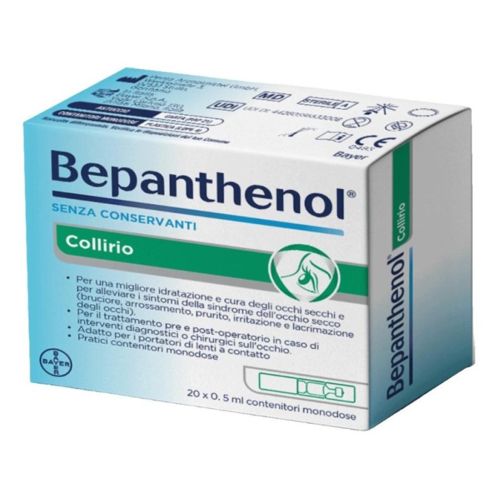 Bepanthenol Collirio Monodose 20 flaconcini - Occhi Secchi e Irritati