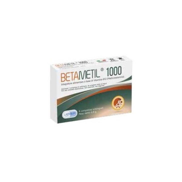 Betametil 1000 4 compresse sublinguali - Integratore Vitamina B12