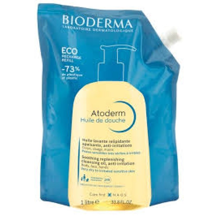 Bioderma Atoderm Huile Douche Olio Doccia Nutriente Ricarica 1 Litro