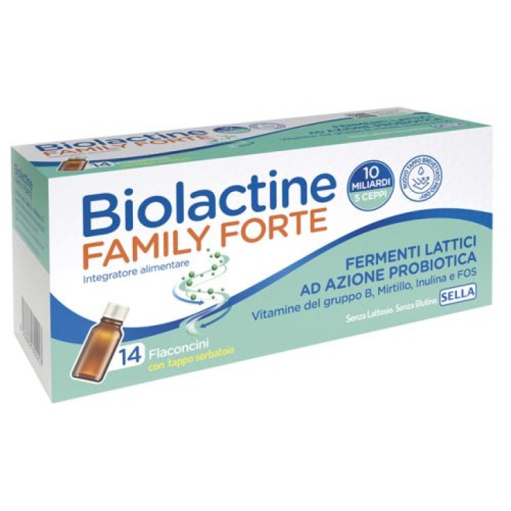 Biolactine Family Forte 10 Miliardi 14 Flaconcini - Integratore Fermenti Lattici