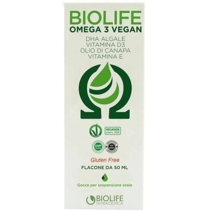 Biolife Omega 3 Vegan 50 ml - Integratore Funzione Cerebrale e Vista