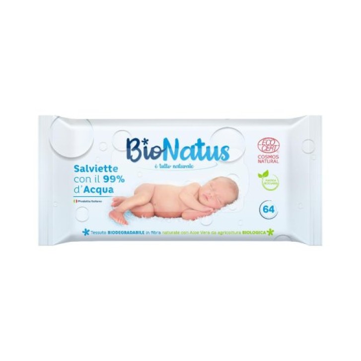 Bionatus Salviette all'Acqua 99% 64 pezzi Bionatus Salviette all'Acqua 99% 64 pezzi