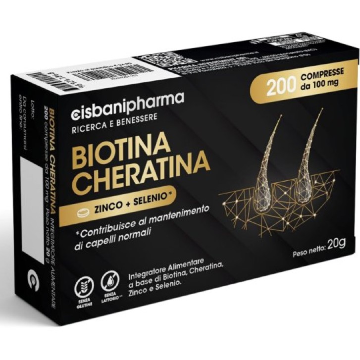 Biotina Cheratina Cisbani Pharma 200 compresse - Integratore Benessere Capelli