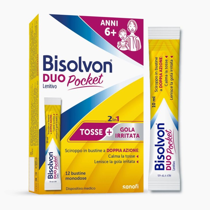 Bisolvon Duo Pocket Tosse e Mal di Gola 12 bustine