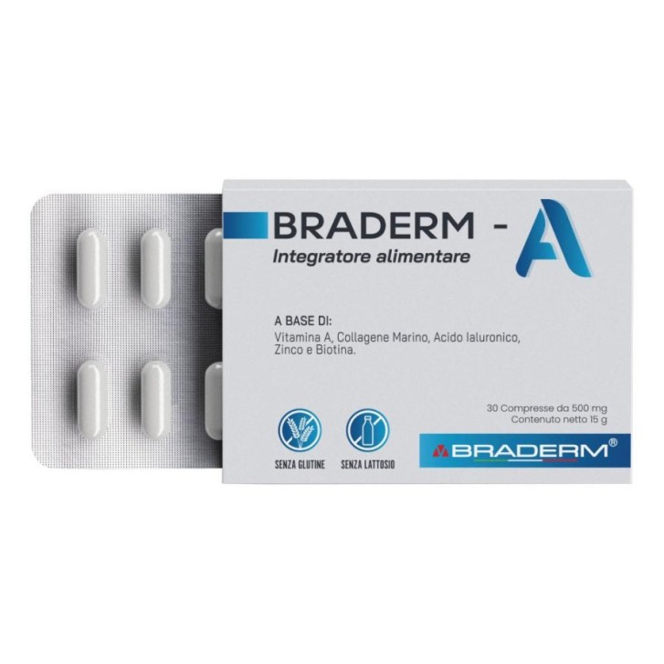 Braderm A 30 Compresse - Integratore per il Benessere della Pelle
