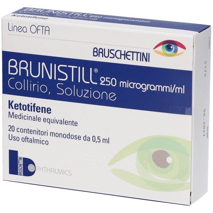 Brunistill 250 microgrammi/ml Collirio 20 Flaconcini - Farmaco per Congiuntivite Allergica