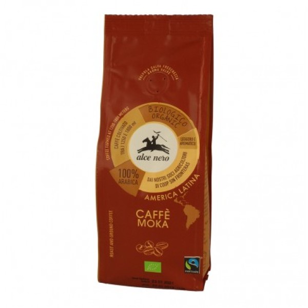 Alce Nero Caffe' 100% Miscela Arabica Biologico Moka 250 grammi