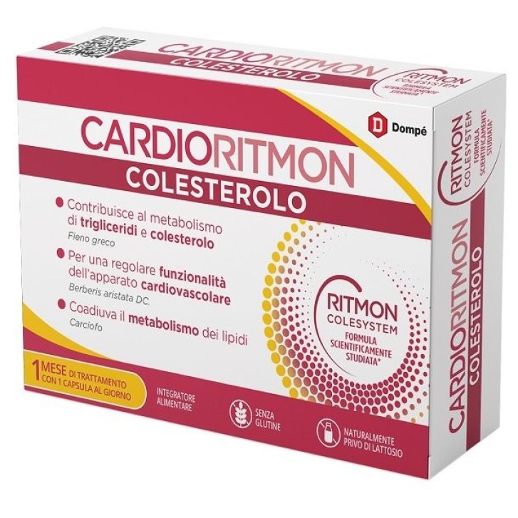 Cardioritmon Colesterolo 30 capsule - Integratore Controllo Colesterolo e Trigliceridi