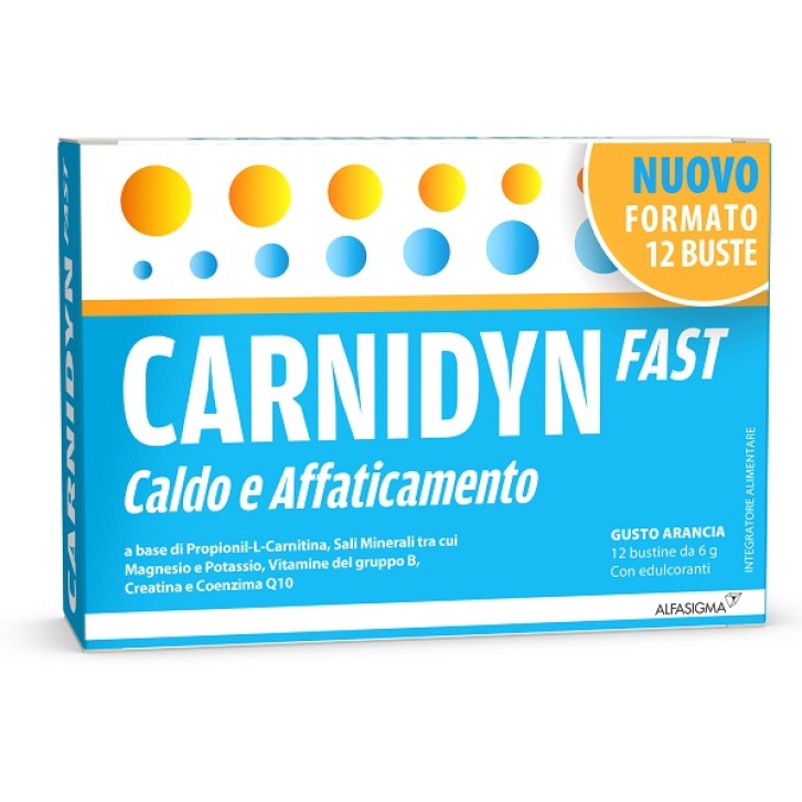 Carnidyn Fast Caldo e Affaticamento 12 Buste - Integratore Vitamine e Sali Minerali