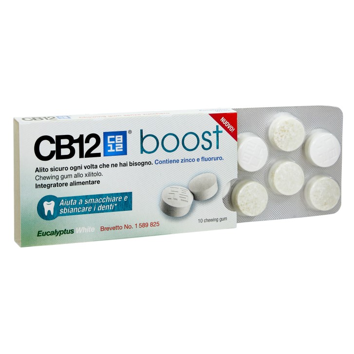 Cb12 Boost Alito Cattivo 10 Gomme Masticabili Eucalipto Bianco