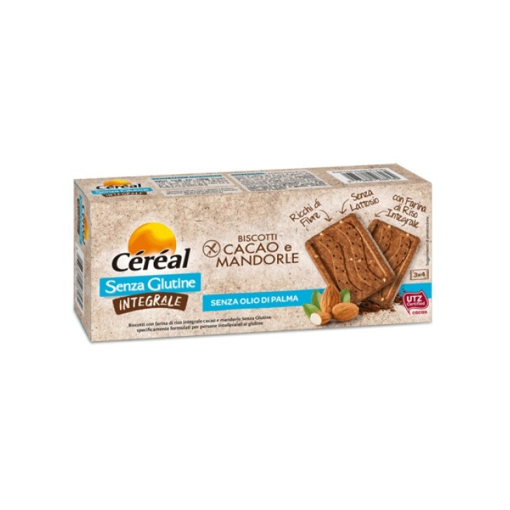 Cereal Biscotti Integrali Gusto Cacao e Mandorle Senza Glutine 150 grammi