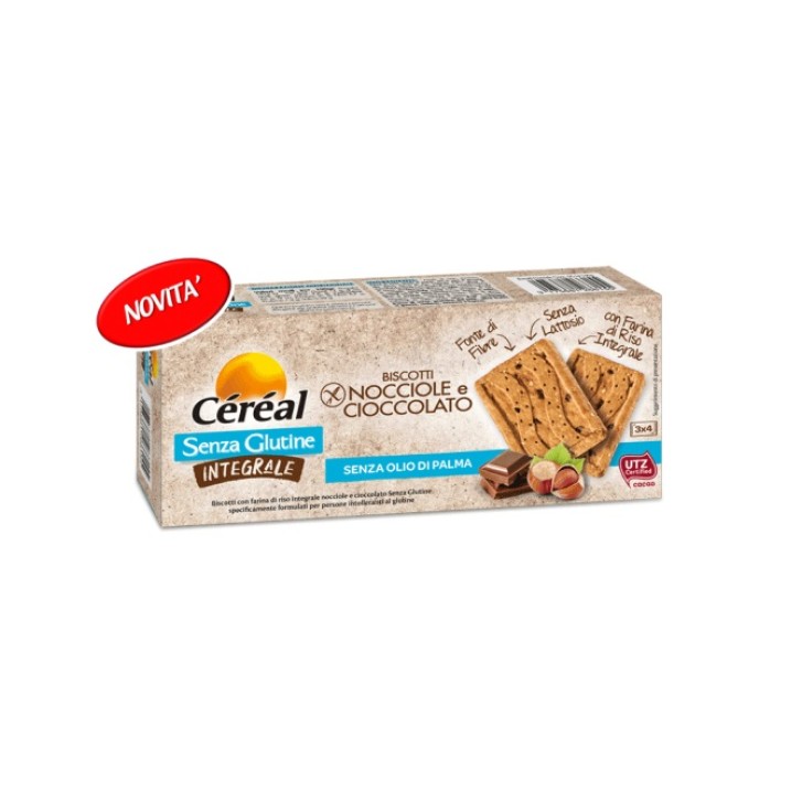 Cereal Biscotti Integrali Gusto Nocciola e Cioccolato Senza Glutine 150 grammi