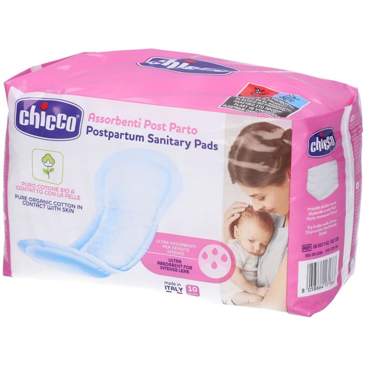 Chicco Assorbenti Post Parto In Cotone Biologico 10 pezzi