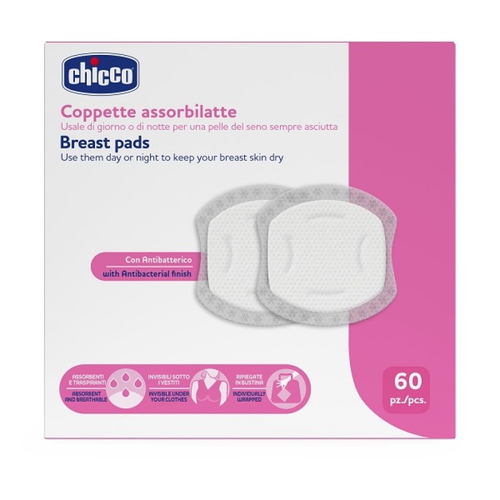 Chicco Coppette Assorbilatte Antibatteriche 60 Pezzi