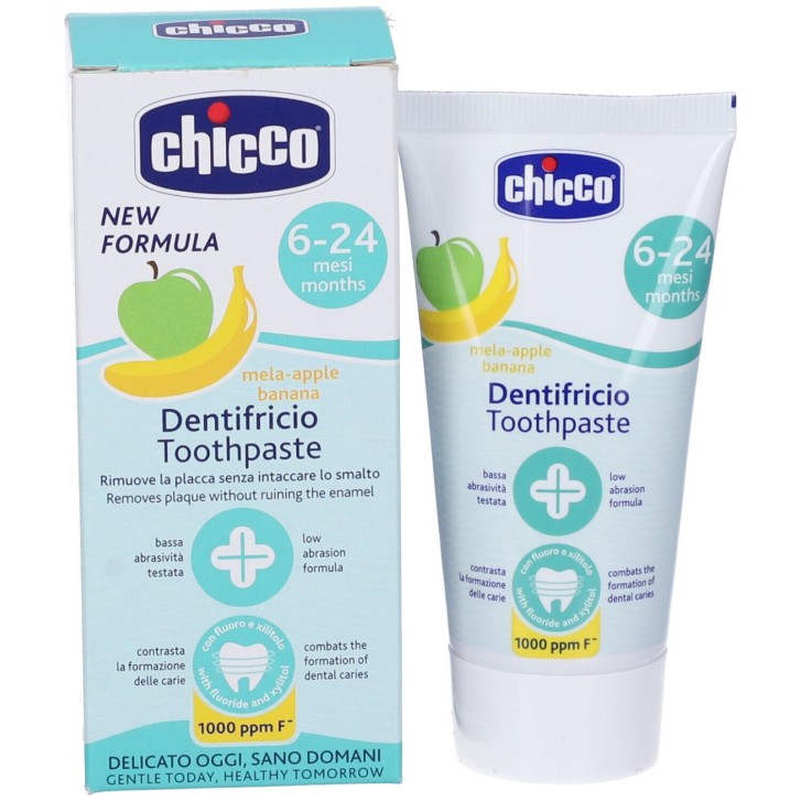 Chicco Dentifricio Mela-Banana con Fluoro 6-24 Mesi 50 ml
