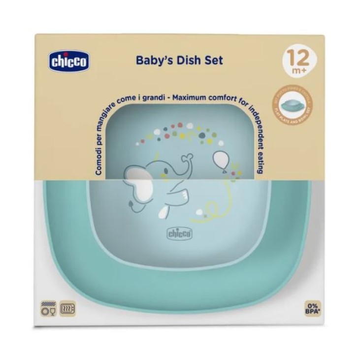 Chicco Ciotola e Piatto Piano 12M+ Azzurro