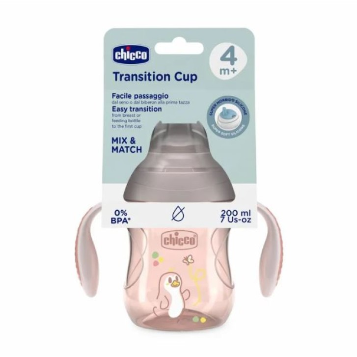 Chicco Tazza Transition Rosa 4M+ 200 ml