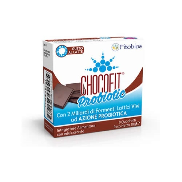 Chocofit Probiotic Cioccolato 8 pezzi - Integratore Fermenti Lattici ad Azione Probiotica
