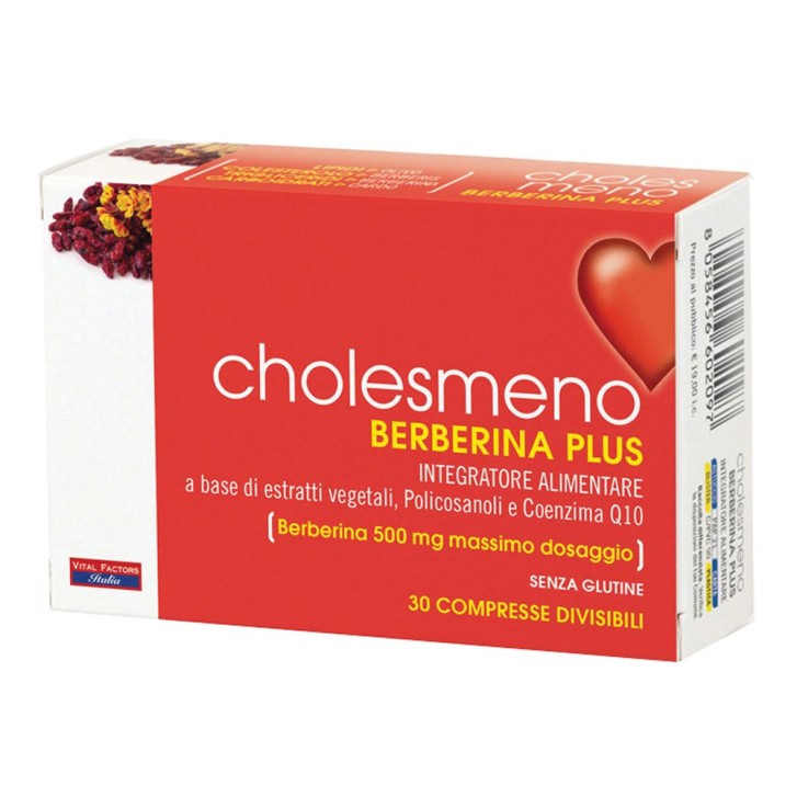 Cholesmeno Berberina Plus 30 Compresse - Integratore per colesterolo e trigliceridi