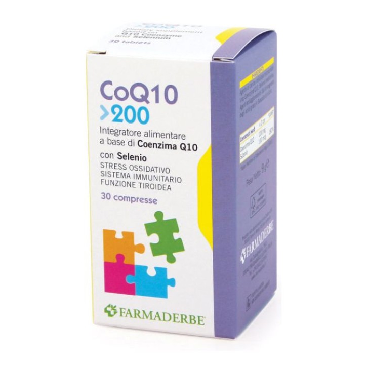 Farmaderbe Co Q10 200 30 Compresse - Integratore Difese Immunitarie e Antiossidante