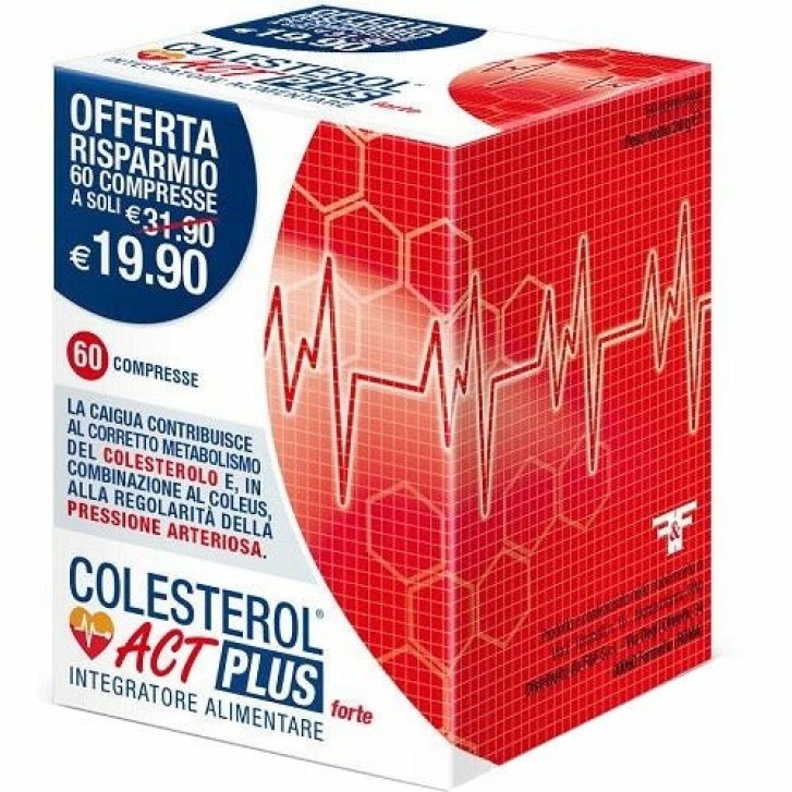 Colesterol Act Plus Forte 60 Compresse - Integratore Alimentare Controllo Colesterolo