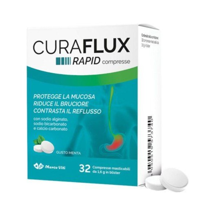 Curaflux Rapid Viti 32 compresse - Dispositivo Medico contro il Reflusso