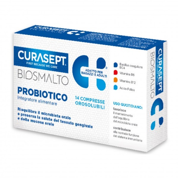 Curasept Biosmalto 14 compresse - Integratore Alimentare Probiotico 