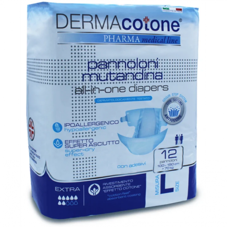 Dermacotone Pannolone Mutandina Incontinenza Taglia L 12 Pezzi