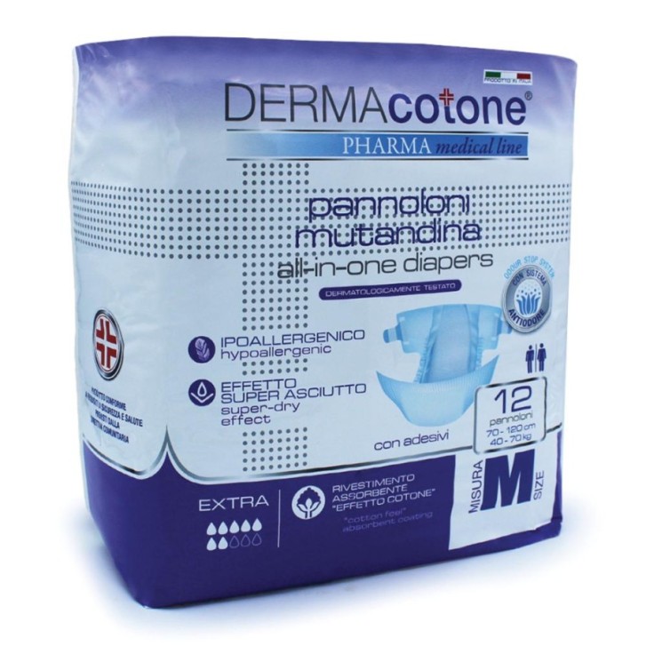 Dermacotone Pannolone Mutandina Incontinenza Taglia M 12 Pezzi