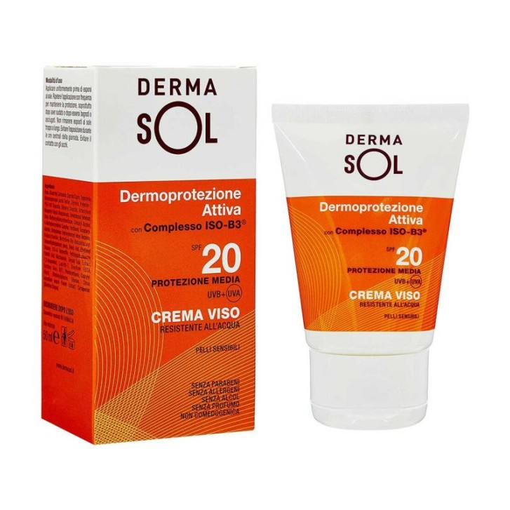Dermasol Crema Solare SPF 20 Protezione Viso 50 ml