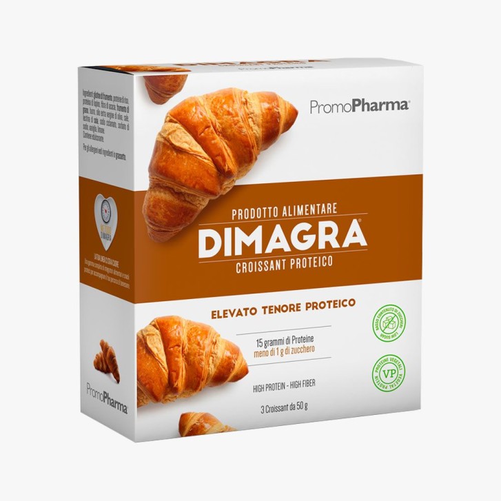 Dimagra Croissant Proteico Promopharma 3 Croissant da 50 grammi