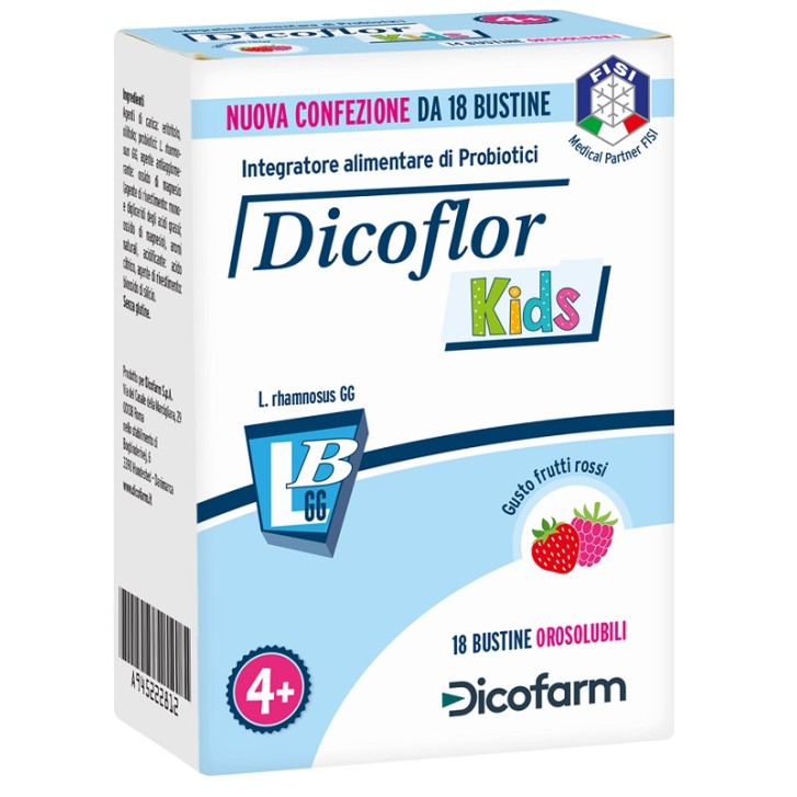 Dicoflor Kids 18 Bustine - Integratore Alimentare Probiotici