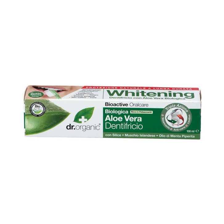 Dr.Organic Aloe Vera Dentifricio Lenitivo Sbiancante 100 ml