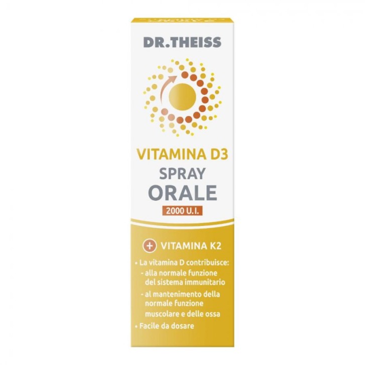 Dr. Theiss Vitamina D3 Spray Orale 20 ml - Integratore Vitamina D3 e K2