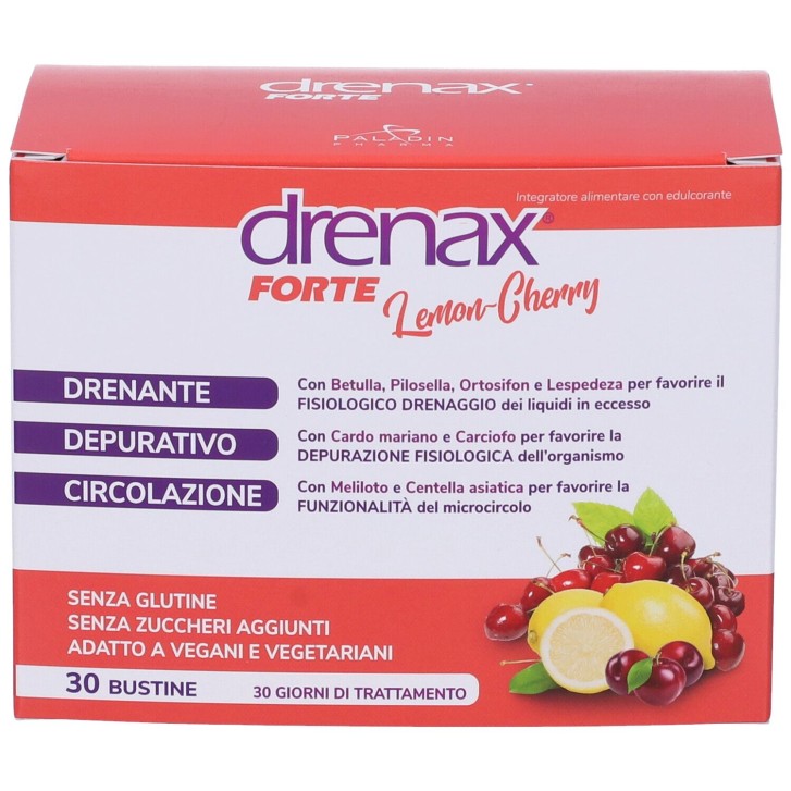 Drenax Forte Lemon Cherry 30 Bustine - Integratore Drenante e Depurativo