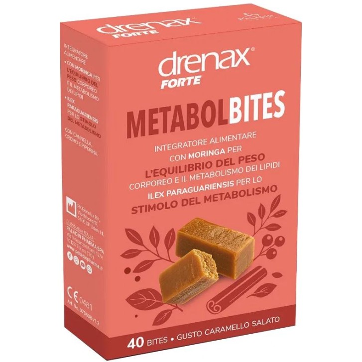 Drenax Forte Metabolibites Caramello Salato 40 bites - Integratore Controllo Peso