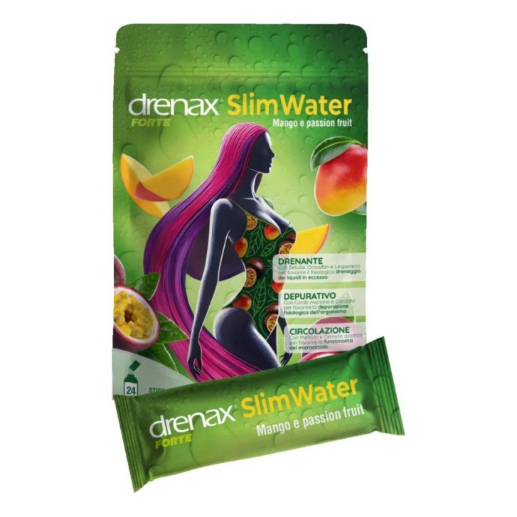 Drenax Forte Slim Water Mango e Passion Fruit 24 stick - Integratore Drenante