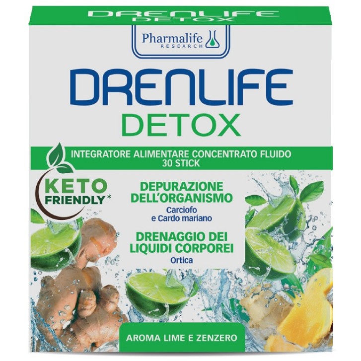 Drenlife Detox 30 Stick - Integratore per Depurazione e Drenaggio