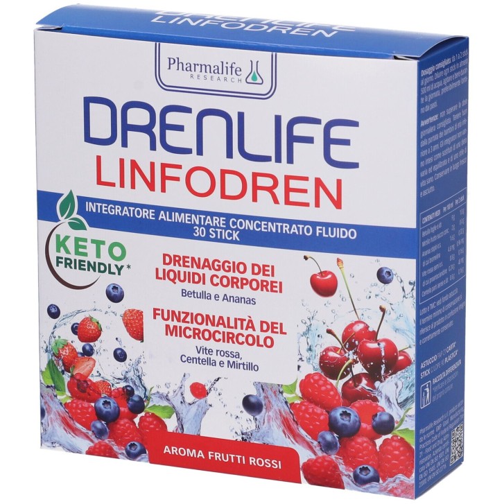 Drenlife Linfodren 30 Stick - Integratore per Drenaggio e Microcircolo