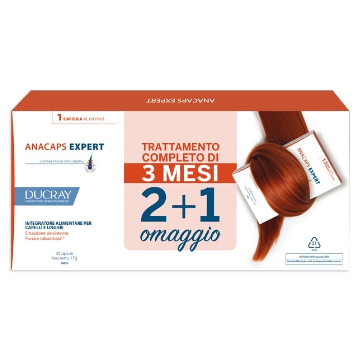 Ducray Anacaps Expert Capelli Unghie 3x30 capsule - Integratore Alimentare