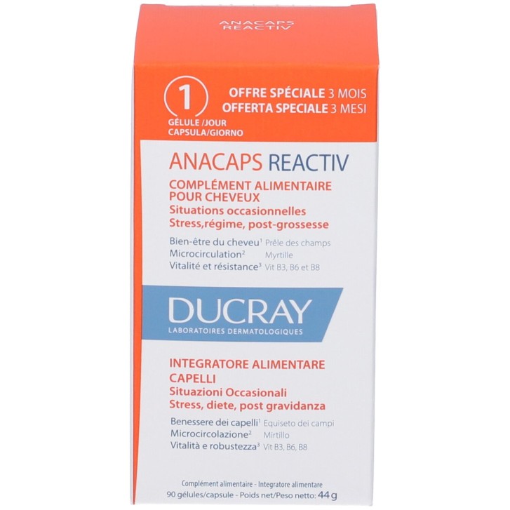 Ducray Anacaps Reactiv 90 Capsule - Integratore per Capelli